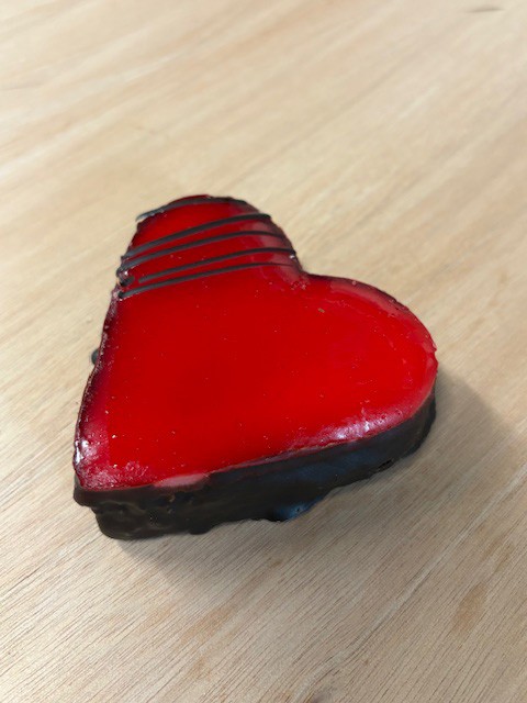 Jordbærhjerte Mazarin,marcipan